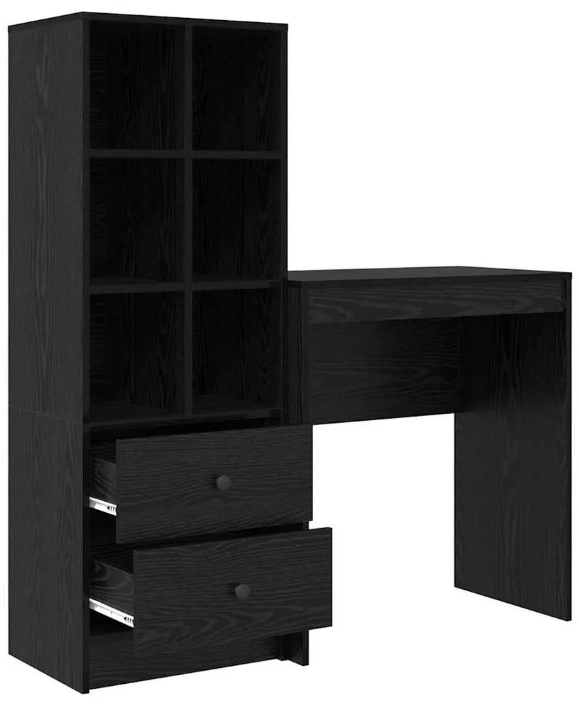 vidaXL Γραφείο με αποθηκευτικό χώρο 2 pcs Μαύρη δρυς 70 x 40 x 76 εκ.