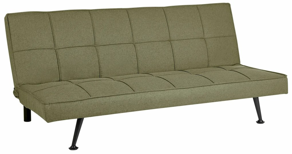 Καναπές κρεβάτι Berwyn 1989, Λειτουργία ύπνου, Πράσινο, 168x90x77cm, Πόδια: Μέταλλο