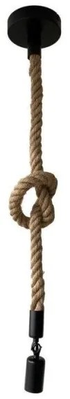 Κρεμαστό Φωτιστικό Οροφής Rope Μαύρο με Σχοινί 60779 Fischer Honsel-60779-Μαύρο 60779