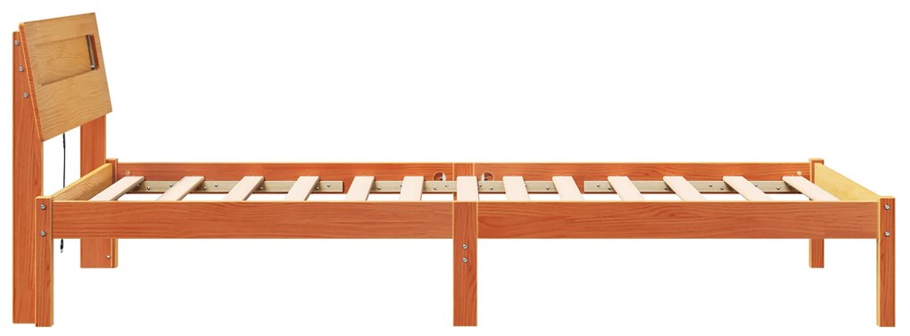 vidaXL Σκελετός Κρεβατιού Καφέ κεριού 75 x 190 cm Μασίφ ξύλο πεύκου