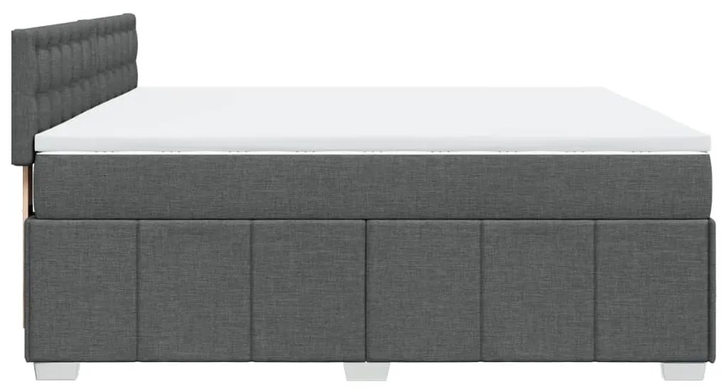 vidaXL Κρεβάτι Boxspring με Στρώμα Σκούρο Γκρι 180x200 εκ Υφασμάτιν