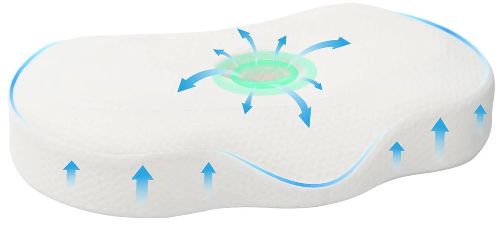 vidaXL Μαξιλάρι με μαξιλάρι Λευκό 55 x 36 x 10 εκ. Πολυεστέρας