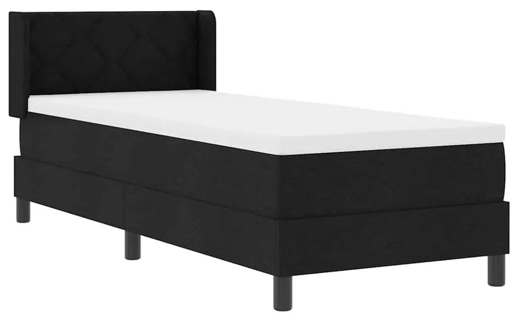 vidaXL Κρεβάτι box spring με στρώμα με στρώμα Μαύρο 80 x 200 cm