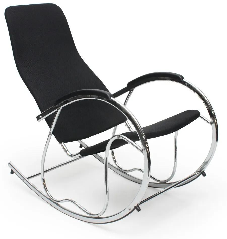 Κουνιστή καρέκλα Houston 155, Ασημί, Μαύρο, 99x55x97cm, 10 kg, Ταπισερί, Μεταλλικά, Μέταλλο | Epipla1.gr