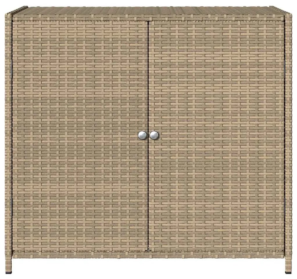 vidaXL Ντουλάπι Αποθήκευσης Κήπου Beige 83x45x76 εκ. Συνθετικό Ρατάν
