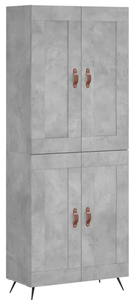 vidaXL Ντουλάπι Γκρι Σκυροδέματος 69,5x34x180 εκ. Επεξεργασμένο Ξύλο