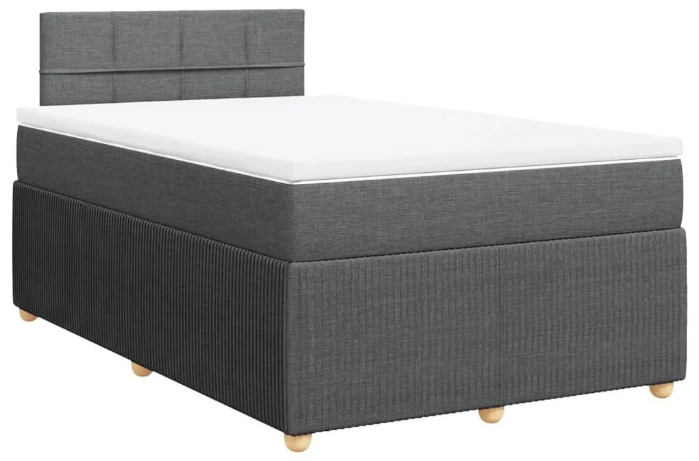 ΚΡΕΒΑΤΙ BOXSPRING ΜΕ ΣΤΡΩΜΑ ΣΚΟΥΡΟ ΓΚΡΙ 120X200 ΕΚ. ΥΦΑΣΜΑΤΙΝΟ 3289724