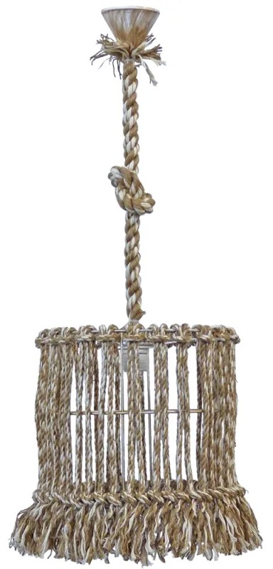 Φωτιστικό Οροφής Μix-30 1/L Rope Φ30 31-1114 White-Brown Heronia Rope, Metal