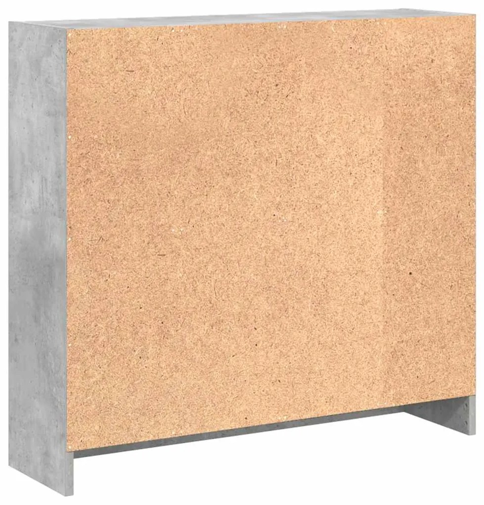 vidaXL Βιβλιοθήκη Γκρι του Σκυροδέματος 80 x 24 x 75 εκ. Μοριοσανίδα