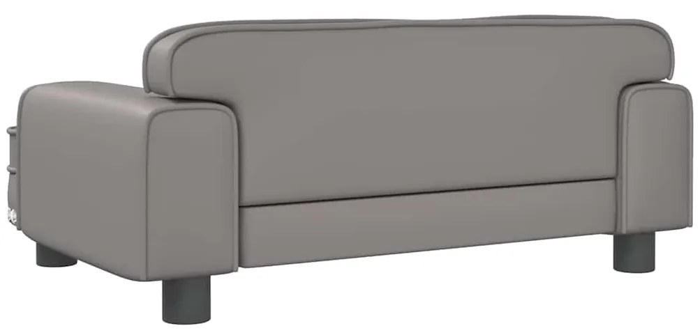 vidaXL Καναπές Παιδικός Γκρι 70 x 45 x 30 εκ. από Συνθετικό Δέρμα
