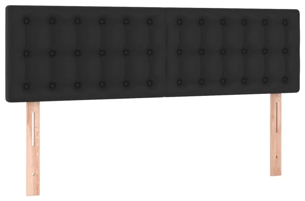 Κεφαλάρι Κρεβατιού LED Μαύρο 144x5x78/88 εκ. Συνθετ. Δέρμα 3121702