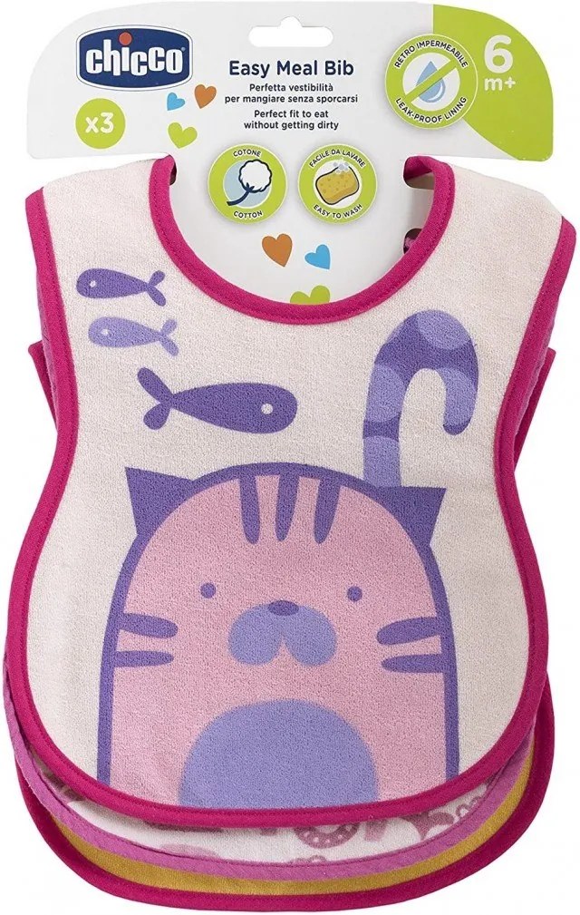 ΣΑΛΙΑΡΑ ΥΦΑΣΜΑΤΙΝΗ CHICCO EASY MEAL PINK 3TMX 6+M F03-16301-10