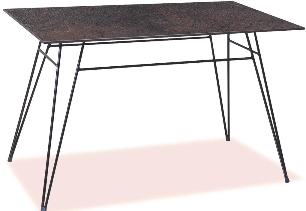 Παραλληλόγραμμο Μεταλλικό Τραπέζι Με Επιφάνεια Compact Hpl Σκουριά 120 x 80 x 75(h)cm