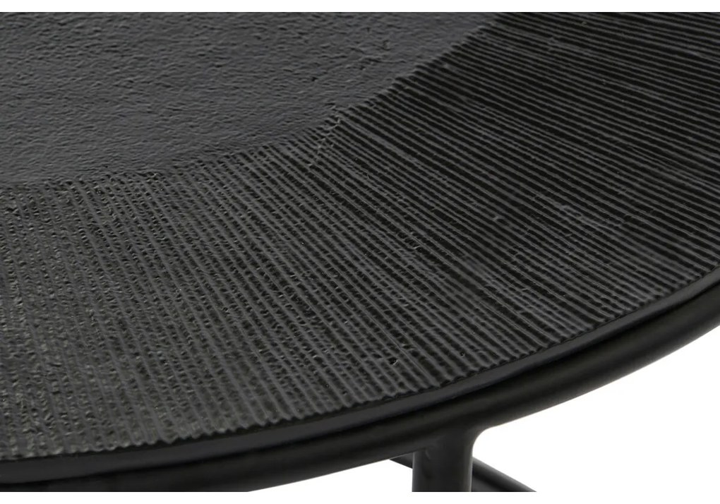 Σετ με 2 τραπέζια DKD Home Decor Μαύρο Μέταλλο Αλουμίνιο 76 x 76 x 44 cm