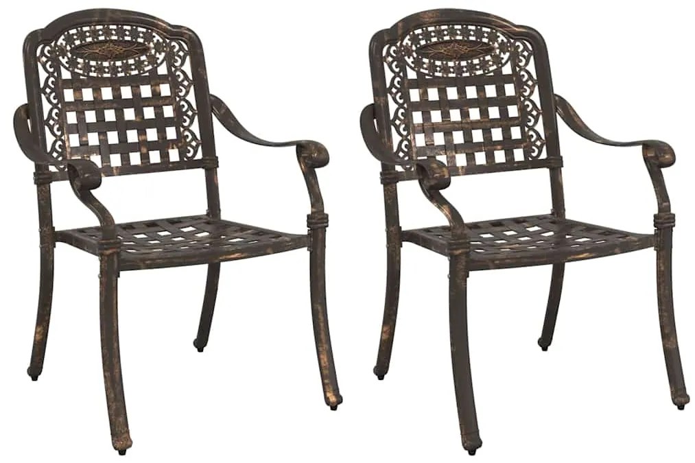vidaXL Καρέκλα Κήπου 2 pcs Μπρονζέ 55 x 56.5 x 91εκ Αλουμίνιο