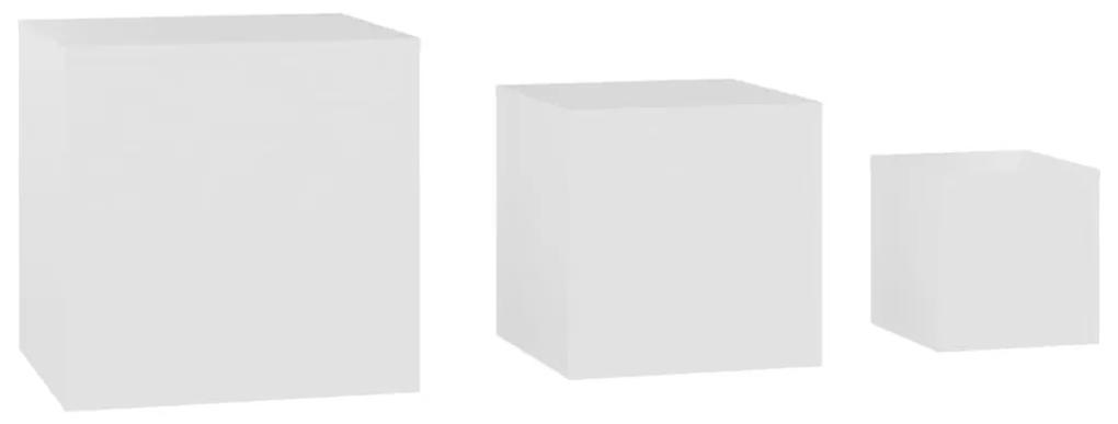 Τραπεζάκια Βοηθητικά 3 τεμ. Λευκά από Μοριοσανίδα - Λευκό
