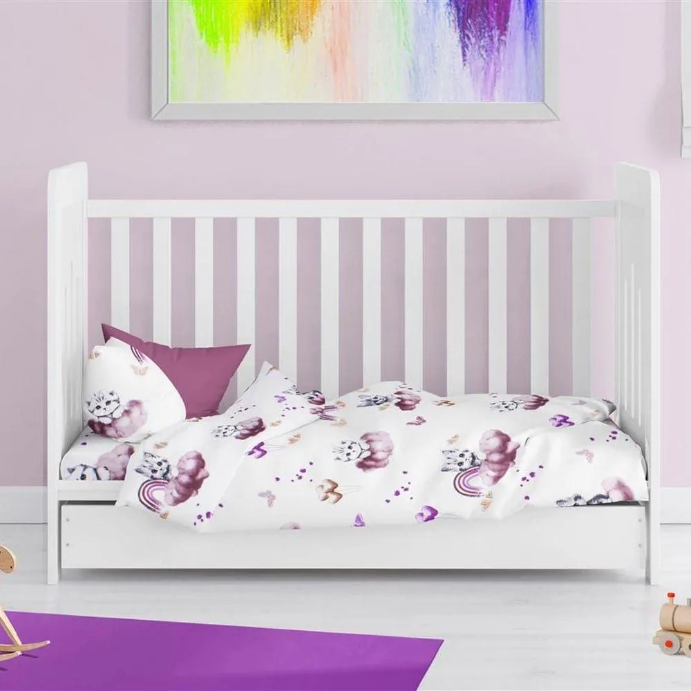 Πάπλωμα Βρεφικό Kitten 561 Mauve DimCol 120x160cm Βαμβάκι-Πολυέστερ