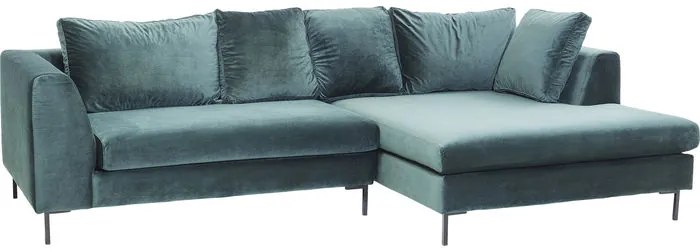 Καναπές Γωνία Black Gianna Velvet Δεξιός Πράσινος 290x160x68εκ - Πράσινο