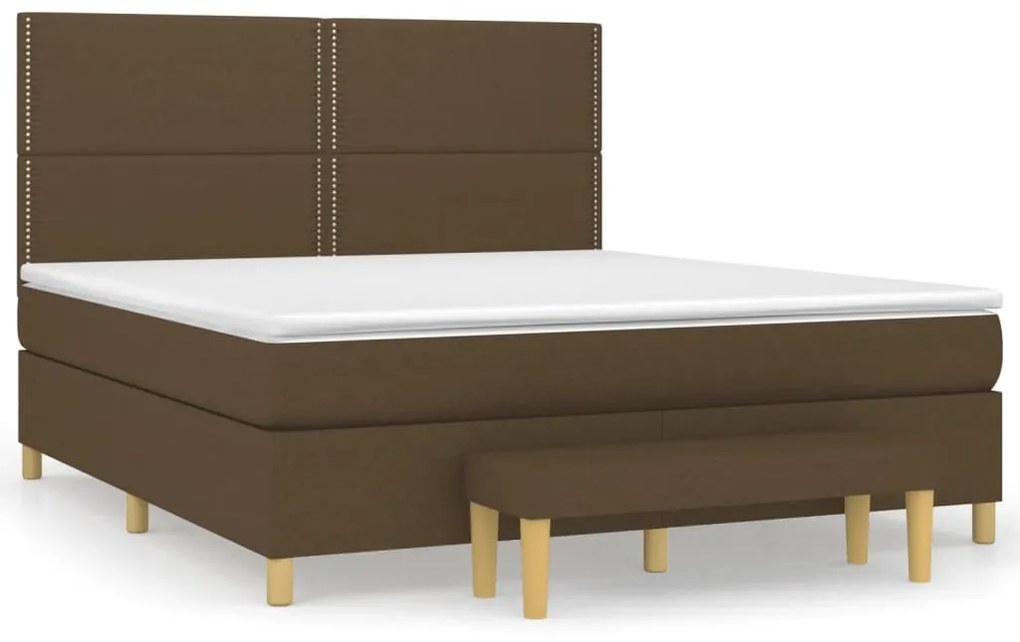 ΚΡΕΒΑΤΙ BOXSPRING ΜΕ ΣΤΡΩΜΑ ΣΚΟΥΡΟ ΚΑΦΕ 180X200 ΕΚ ΥΦΑΣΜΑΤΙΝΟ 3137096