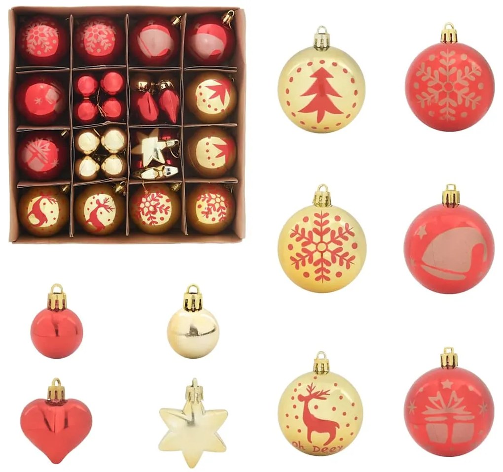 vidaXL Σετ Χριστουγεννιάτικων Στρογγυλών Μπαλίτσων 40 pcs Πλαστικό