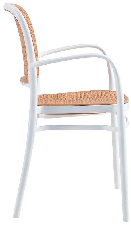 Καρέκλα - Πολυθρόνα Juniper με UV protection PP μπεζ- λευκό 56x52.5x86.5 εκ. 56x52.5x86.5 εκ.