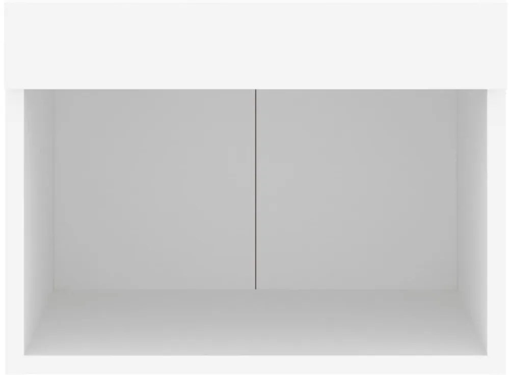 vidaXL Κομοδίνο Επιτοίχιο με Φώτα LED Λευκό