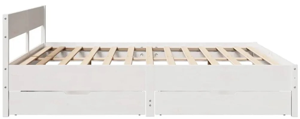 vidaXL Σκελετός Κρεβ. Χωρίς Στρώμα Λευκό 160x200 εκ Μασίφ Πεύκο