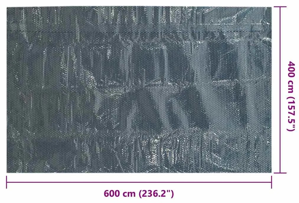 vidaXL Κάλυμμα Πισίνας Ηλιακό Μαύρο/Μπλε 600x400 εκ. από Πολυαιθυλένιο