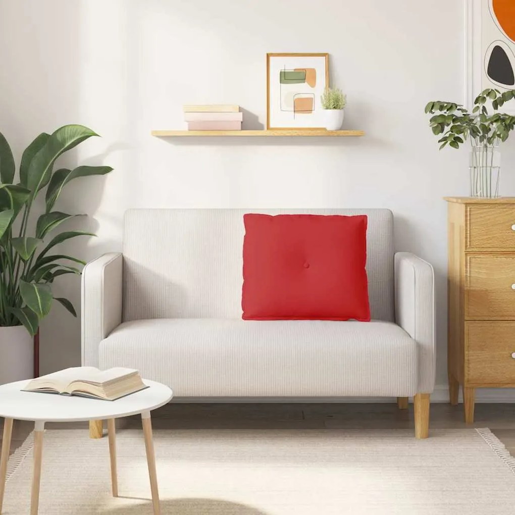 vidaXL Μαξιλάρι Πλάτης Κόκκινο 60 x 19 x 50 εκ ύφασμα