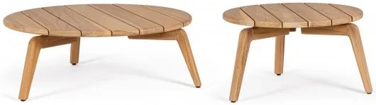 Τραπέζι Μέσης Eularia (Set 2) Ξύλο Καφέ  80*80*30εκ. - Καφέ