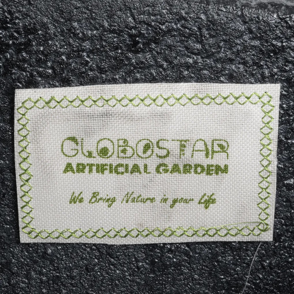 GloboStar® Artificial Garden CAMDEN 20789 Επιδαπέδιο Πολυεστερικό Τσιμεντένιο Κασπώ Γλάστρα - Flower Pot Μαύρο Μ49 x Π49 x Υ44cm