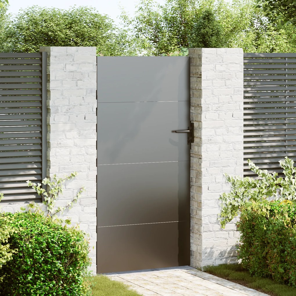 vidaXL Πύλη Κήπου Μαύρο 105 x 200 cm Ατσάλι με Επικάλυψη Πούδρας