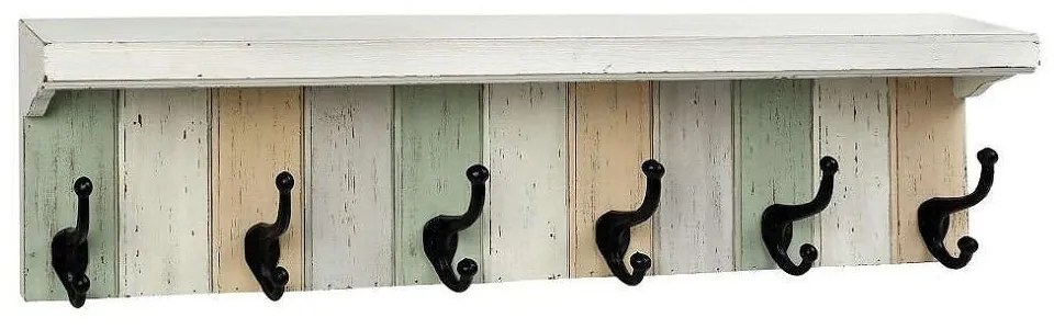 Κρεμάστρα Τοίχου 6 Θέσεων ICY318 88x11x21,5cm White Espiel Wood