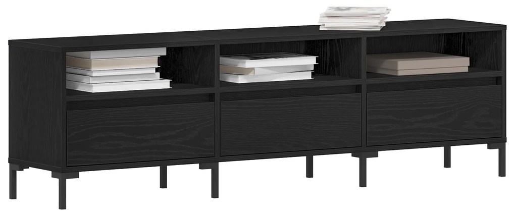 vidaXL Ντουλάπι Τηλεόρασης Μαύρη Δρυς 150x30x44,5 εκ Επεξεργασμένο Ξύλο