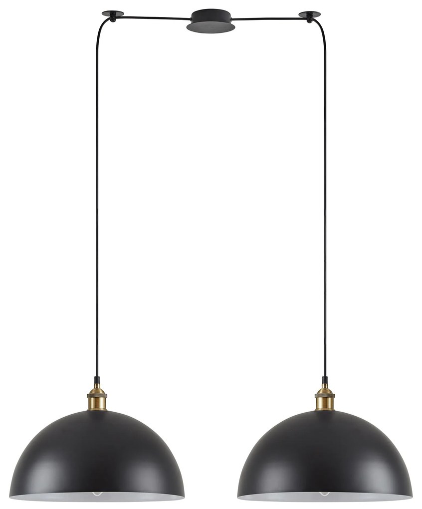 Φωτιστικό Οροφής  SE21-BR-10-BL2-MS40 MAGNUM Bronze Metal Pendant Black Shade with Black Fabric Cable+ - 51W - 100W - 77-8698