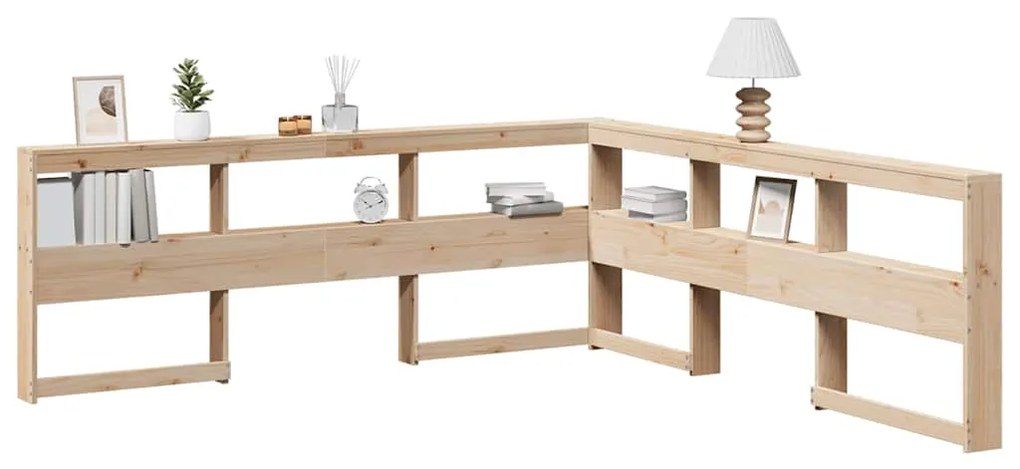 βιβλιοθήκη κεφαλάρι σε σχήμα L 200 cm από μασίφ ξύλο πεύκο