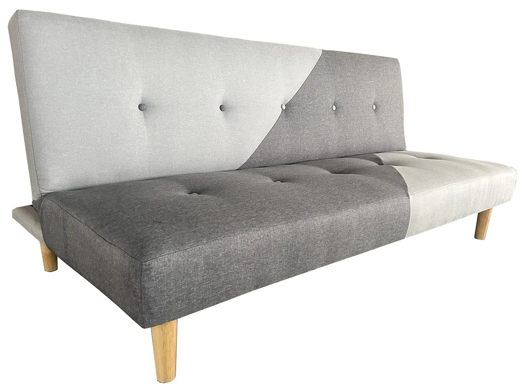 Καναπές Κρεβάτι Τριθέσιος ArteLibre NERISSA Αποχρώσεις Γκρι Ύφασμα 178x87x78cm