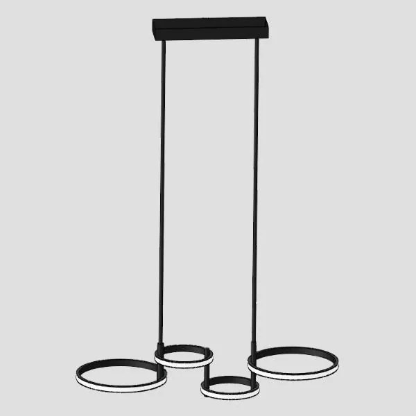 ARTE ILLUMINA ΦΩΤΙΣΤΙΚΟ ΚΡΕΜΑΣΤΟ 4ΦΩΤΟ LED 41W 810X280X320 ΜΑΥΡΟ Eurolamp 144-10031
