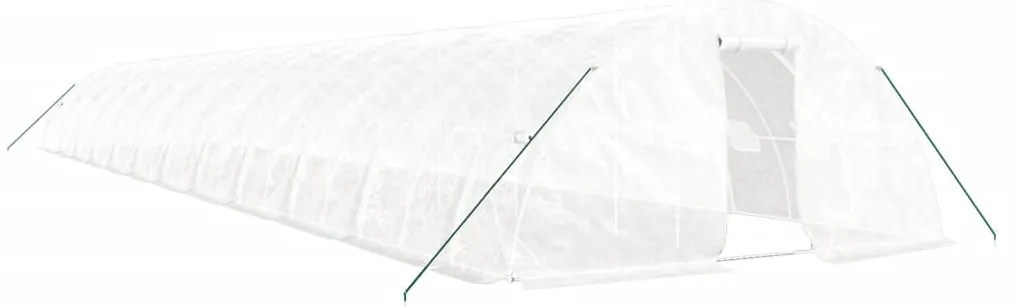 vidaXL Θερμοκήπιο με Ατσάλινο Πλαίσιο Λευκό 120 μ² 24 x 5 x 2,3 μ.