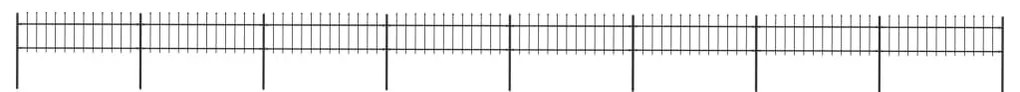 vidaXL Κάγκελα Περίφραξης με Λόγχες Μαύρα 13,6 x 0,6 μ. από Χάλυβα