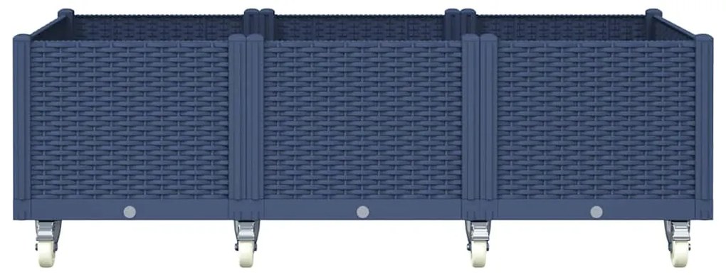 vidaXL Ζαρντινιέρα Κήπου με Πόδια Μπλε Γκρι 150x80x54 εκ. Πολυπροπυλένιο