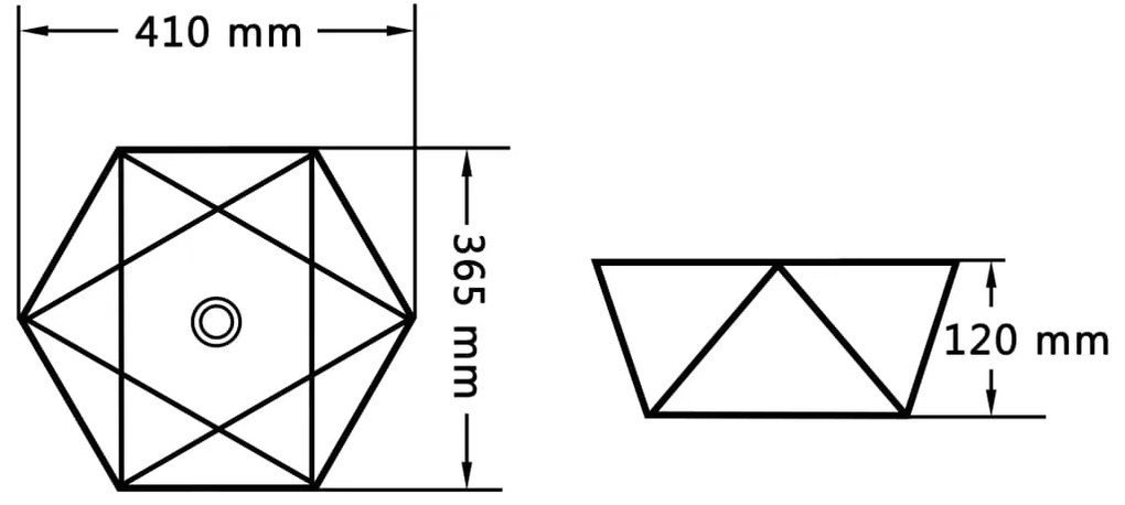 vidaXL Νιπτήρας Λευκός 41 x 36,5 x 12 εκ. Κεραμικός