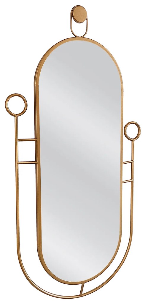 Καθρέπτης Τοίχου ANGBOR Χρυσό Μέταλλο/Γυαλί 65x2x100cm