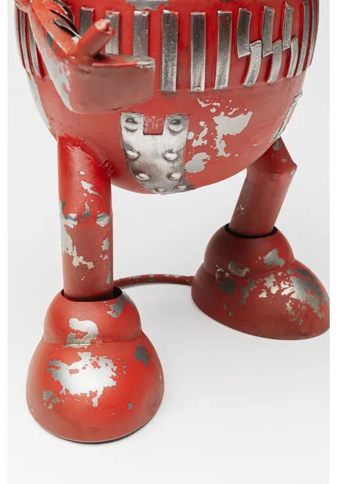 Διακοσμητικό Δαπέδου Robot Karl Κόκκινο/Ασημί 34.29x31.12x59.06εκ. - Ασημί