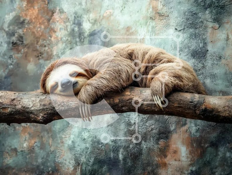 Intra Συλλεκτικό Ξύλινο Παζλ Plywood  4mm - Sleeping Sloth σε ένα κλαδί Σε Ξύλινο Κουτί - Διαστάσεις: 10x10 cm – 25 κομμάτια