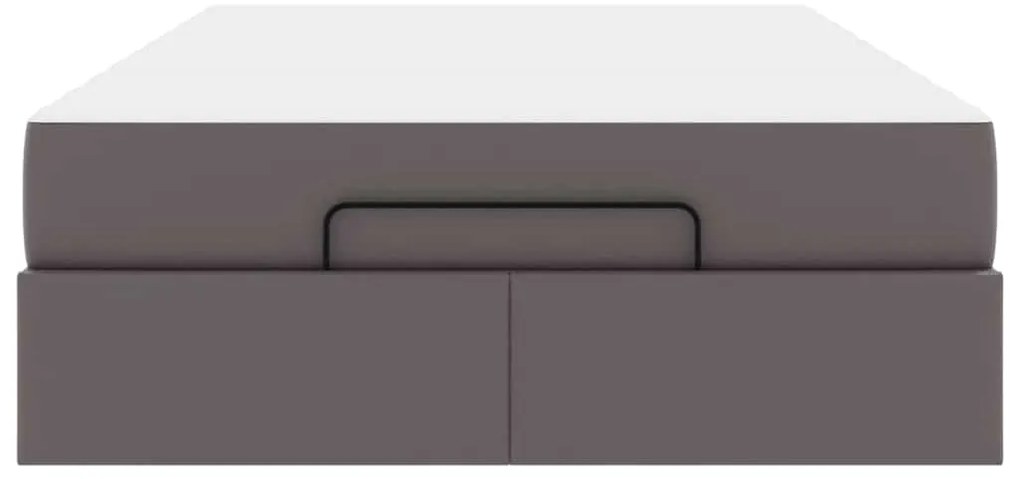 vidaXL Σκελετός κρεβατιού με στρώμα Γκρι 120 x 200 cm Τεχνητό δέρμα