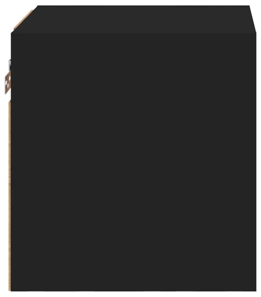 Έπιπλο Τοίχου Τηλεόρασης με LED Μαύρο 30 x 28,5 x 30 εκ. - Μαύρο