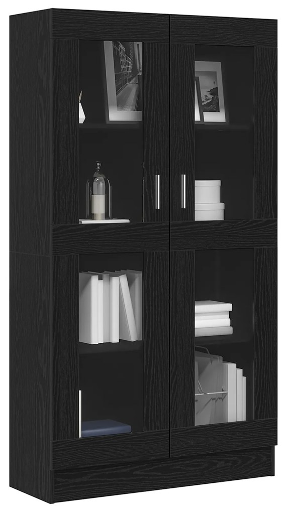 vidaXL vitaXL Βιβλιοθήκη Μαύρη Δρυς 82,5x30,5x150 εκ Επεξεργασμένο ξύλο