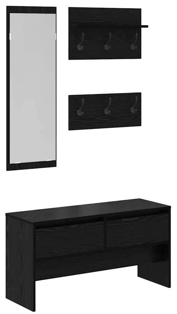 vidaXL Σετ επίπλων χωλ με συρτάρι 4 pcs Παλιό Ξύλο Επεξεργασμένο ξύλο