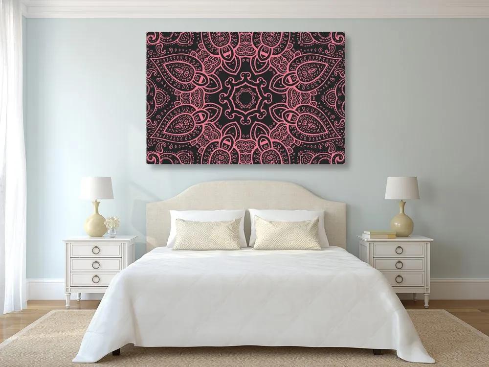Εικόνα Mandala με ινδικό μοτίβο σε ροζ - 90x60